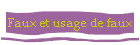 Faux et usage de faux