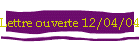 Lettre ouverte 12/04/04