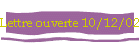 Lettre ouverte 10/12/02