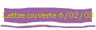 Lettre ouverte 6/02/03