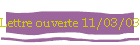 Lettre ouverte 11/03/03