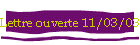 Lettre ouverte 11/03/03