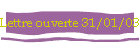 Lettre ouverte 31/01/03