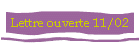 Lettre ouverte 11/02