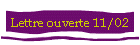 Lettre ouverte 11/02