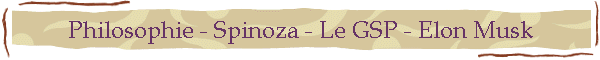 Philosophie - Spinoza - Le GSP - Elon Musk